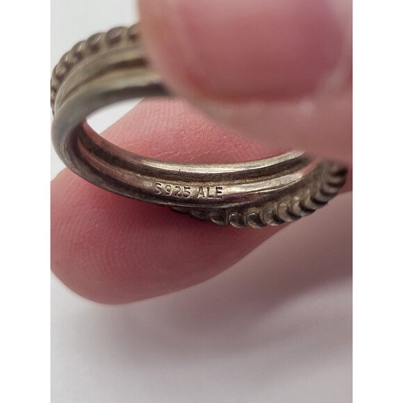 Pandora ALE Rising Star Sterling Silver 925 Diamond 14K Crossover Ring Sz 6.25 - Picture 5 of 10